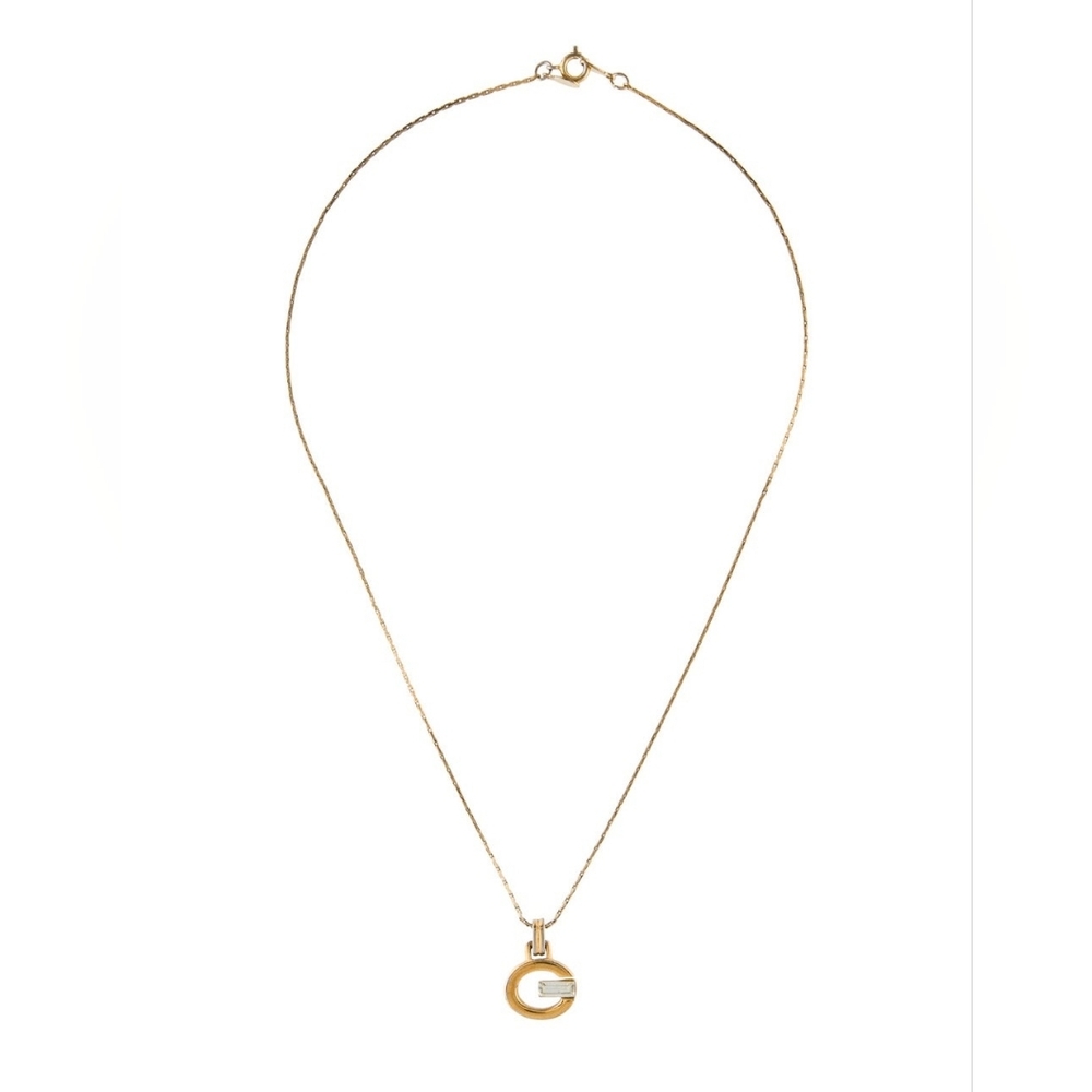 Givenchy Vintage Crystal G Pendant Necklace - Picture 5 of 6